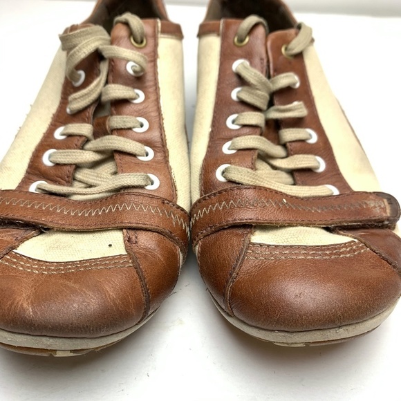 MERRELL PIROUETTE Brown Leather Canvas Shoes sz 6 - Picture 6 of 12